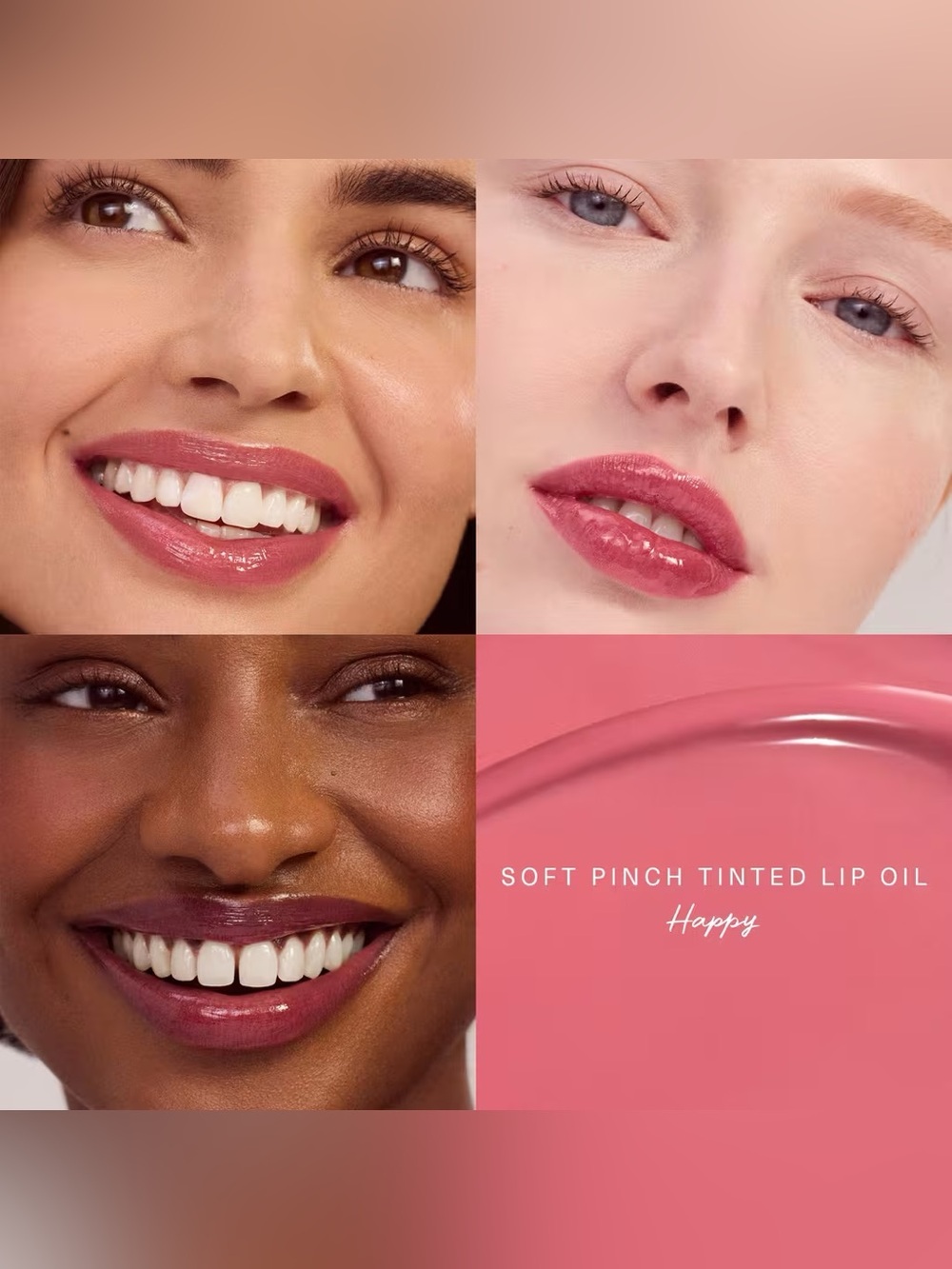 Rare Beauty Happy Soft Pinch Tinted Lip Oil- cool pink, jelly to oil to stain